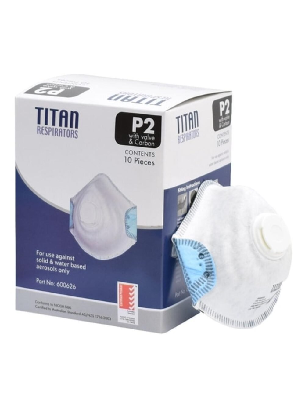 TITAN P2 VALVE RESPIRATOR FACE MOULDED ADJUSTABLE STRAP (120 Pieces)