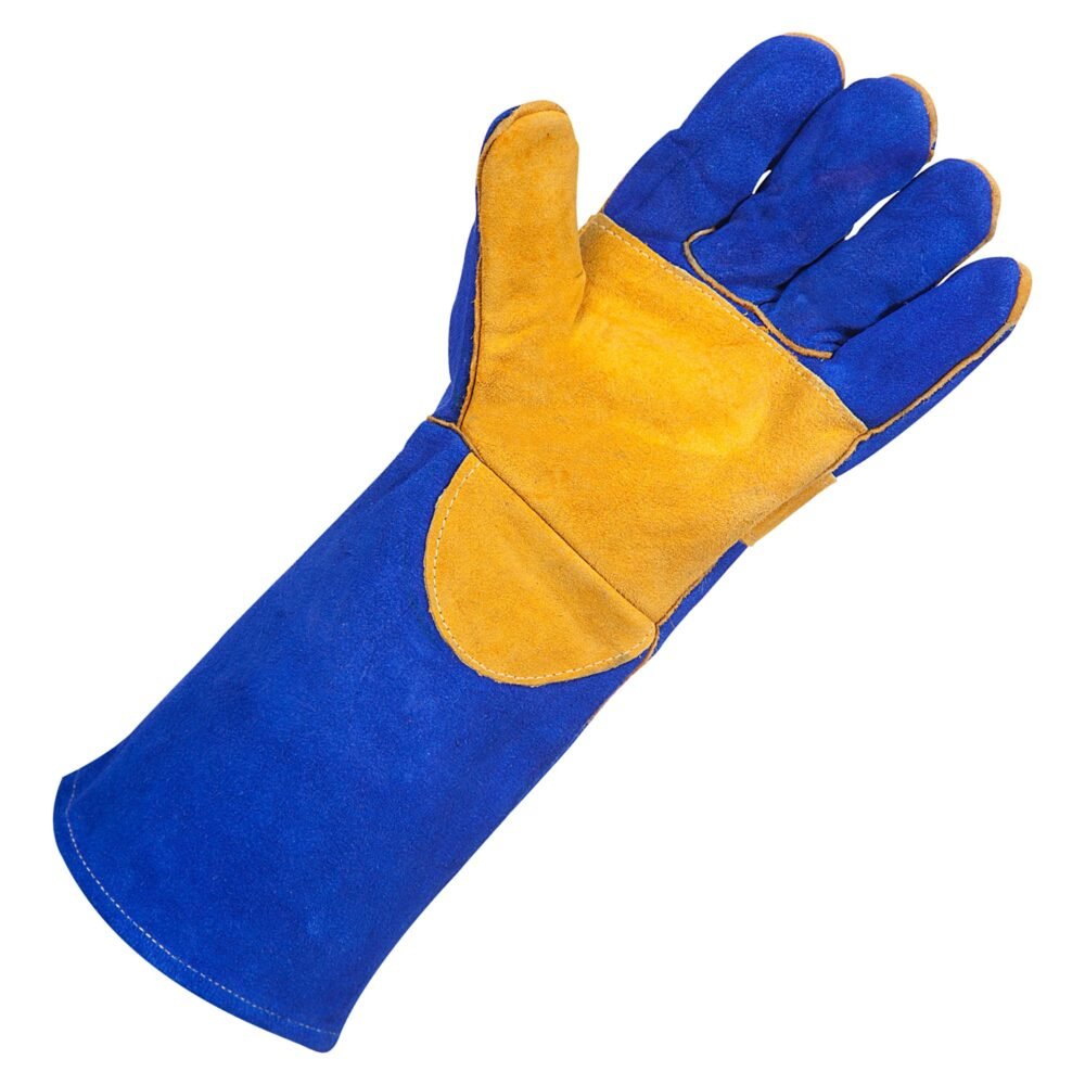 FOCUS BLUE & GOLD WELDING GLOVES REINFORCED PALM AND FINGERS