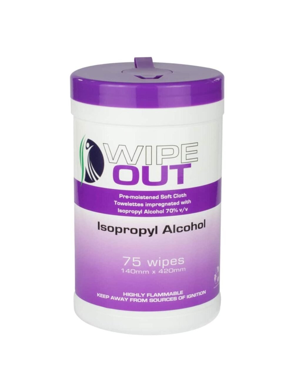 WIPEOUT ISOPROPYL ALCOHOL 70% WIPES TUB