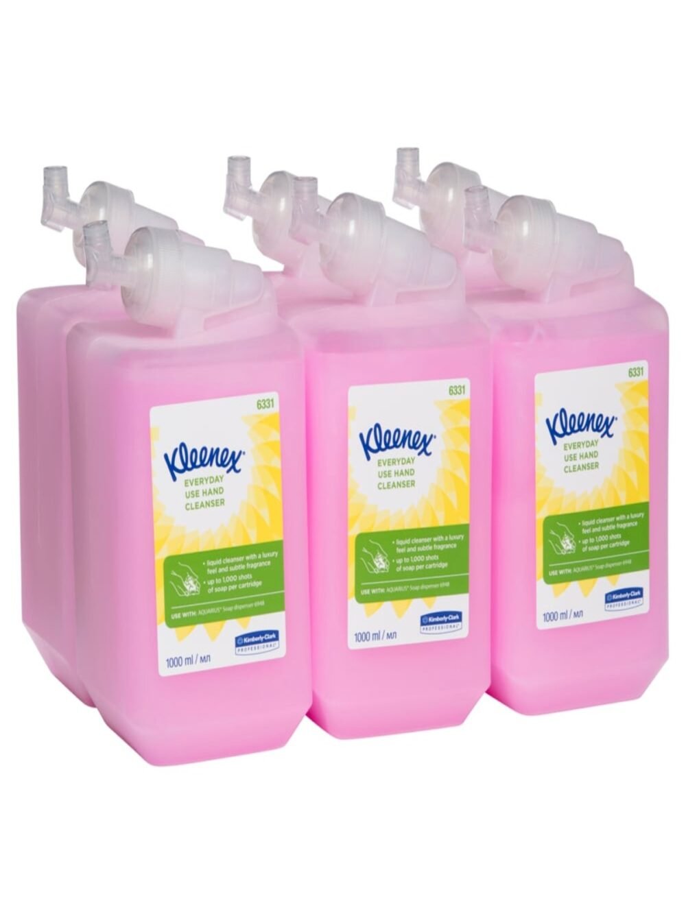 KLEENEX® Liquid Hand Soap , Everyday Use Hand Cleanser, 6 Cartridges / Case, 1 Litre / Cartridge (6L)