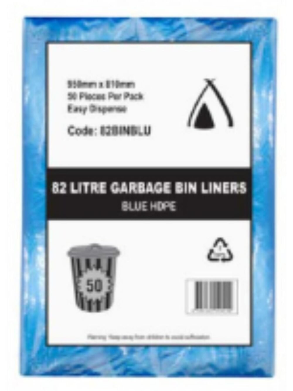 82L Heavy Duty Bags-100(Blue)-Also Available in Black