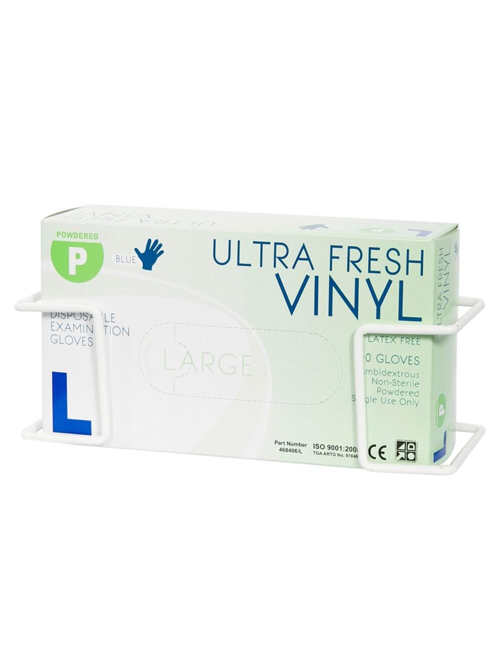 ULTRA FRESH METAL POWDER COATED GLOVE DISPENSER WHITE -SINGLE TIER