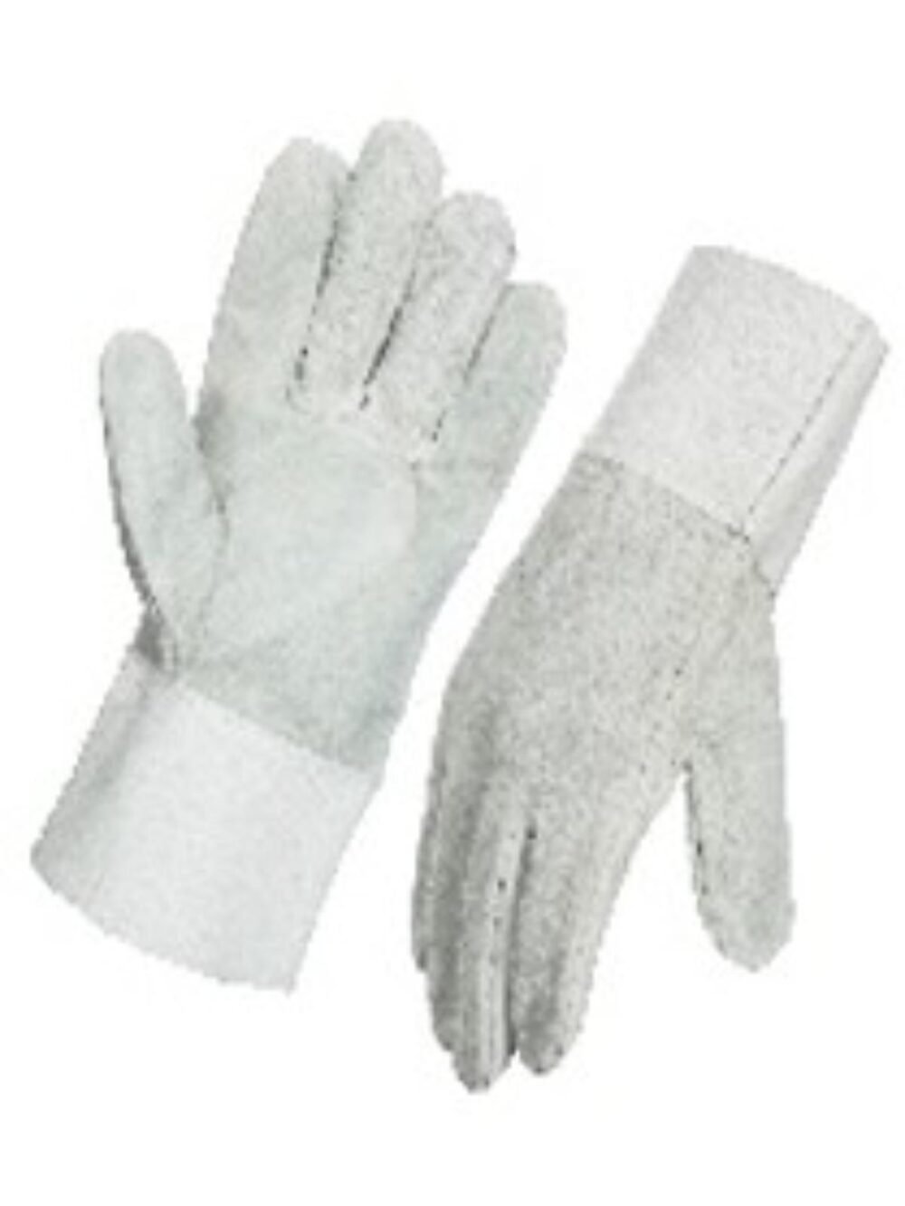 SD GREY SPLIT LEATHER WELDING GLOVES SAFETY CUFF 35CM