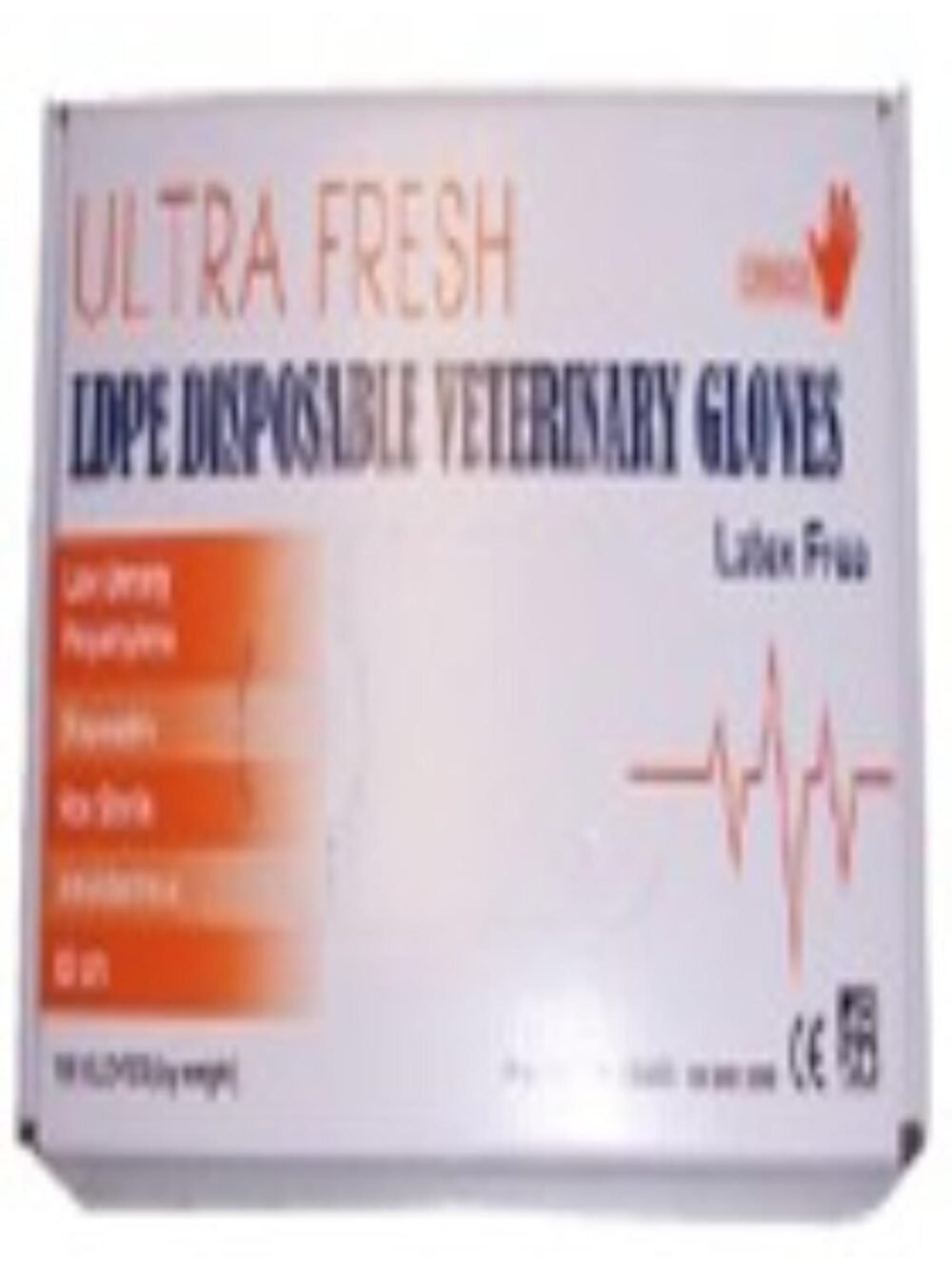 ULTRA FRESH LDPE VETERINARY GLOVE  920mm ORANGE