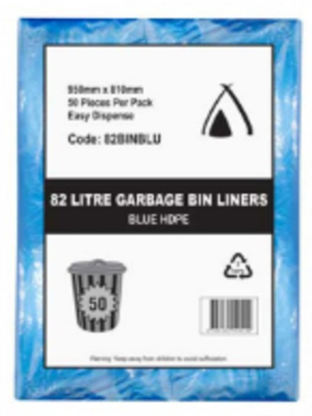 82L Heavy Duty Bags-100(Blue)-Also Available in Black