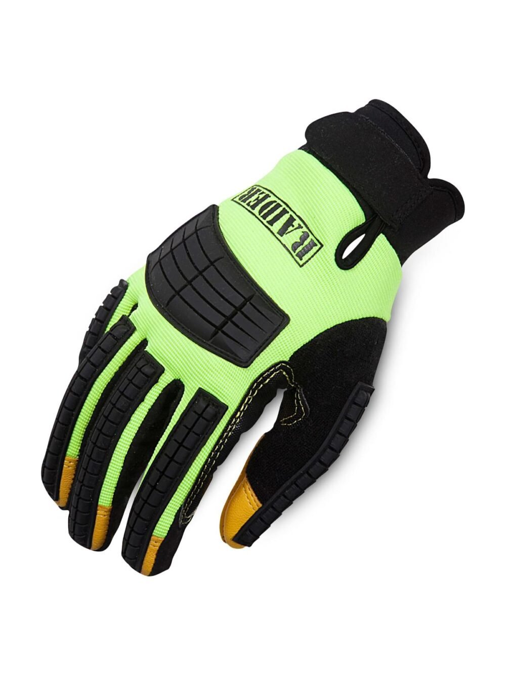 STEALTH RAIDER GLOVES LEATHER PALM HI-VIZ (Clearance Stock)
