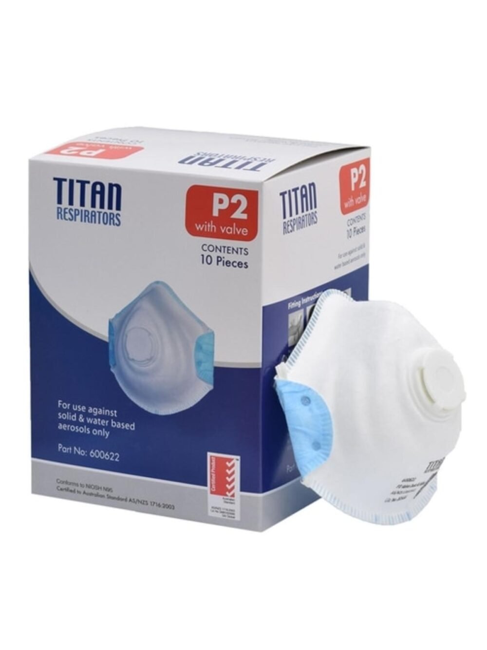 TITAN P2 VALVE RESPIRATOR FACE MOULDED ADJUSTABLE STRAP (120 Pieces)