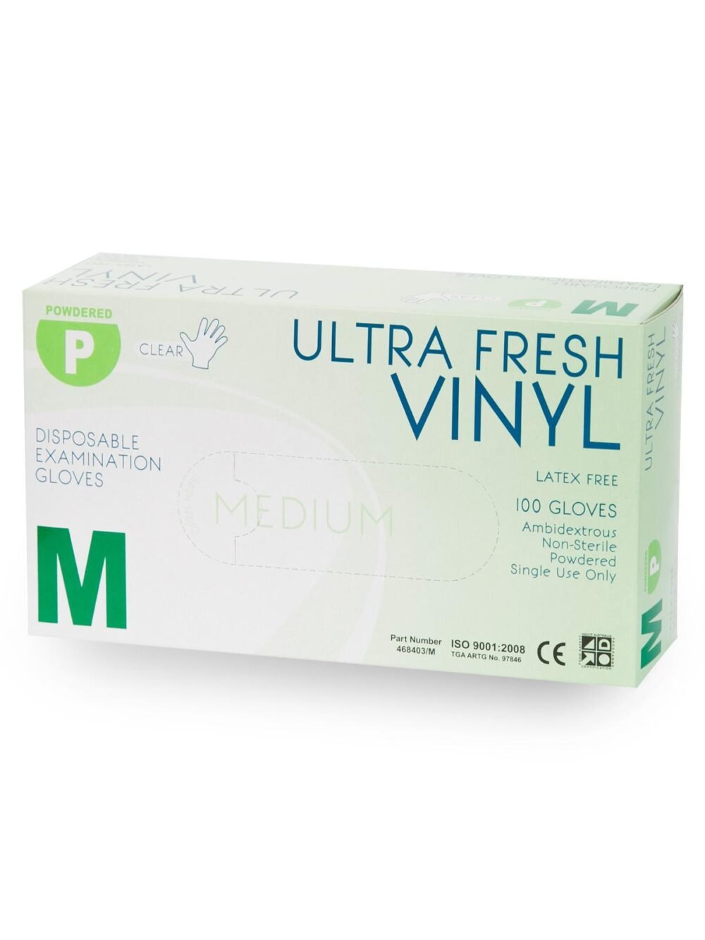 ULTRA FRESH VINYL GLOVE PREMIUM WEIGHT POWDERED CLEAR L