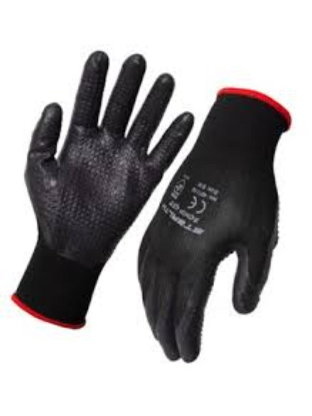 STEALTH RONIN GRIP GLOVES NITRILE DOTTED PALM BLACK