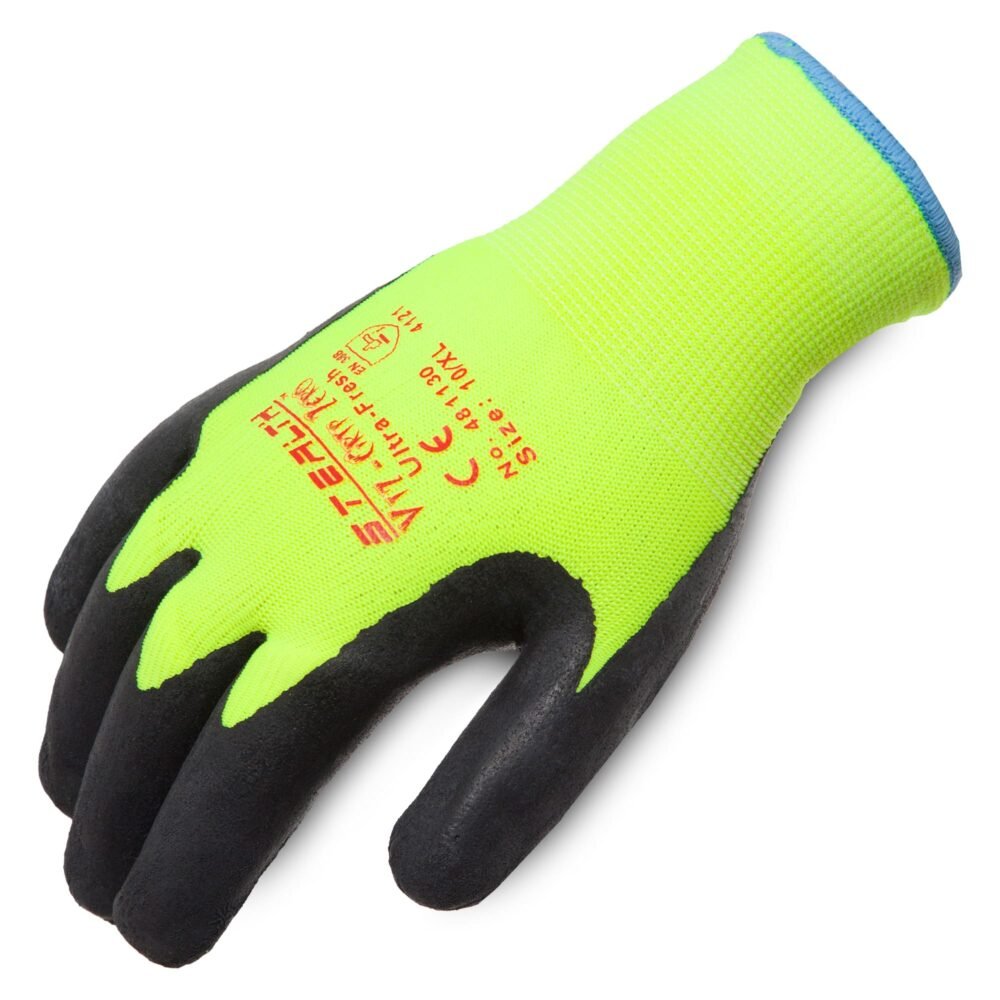 STEALTH VIZ GIP ZERO – FREEZER GLOVE LATEX PALM HI VIZ/BLACK f