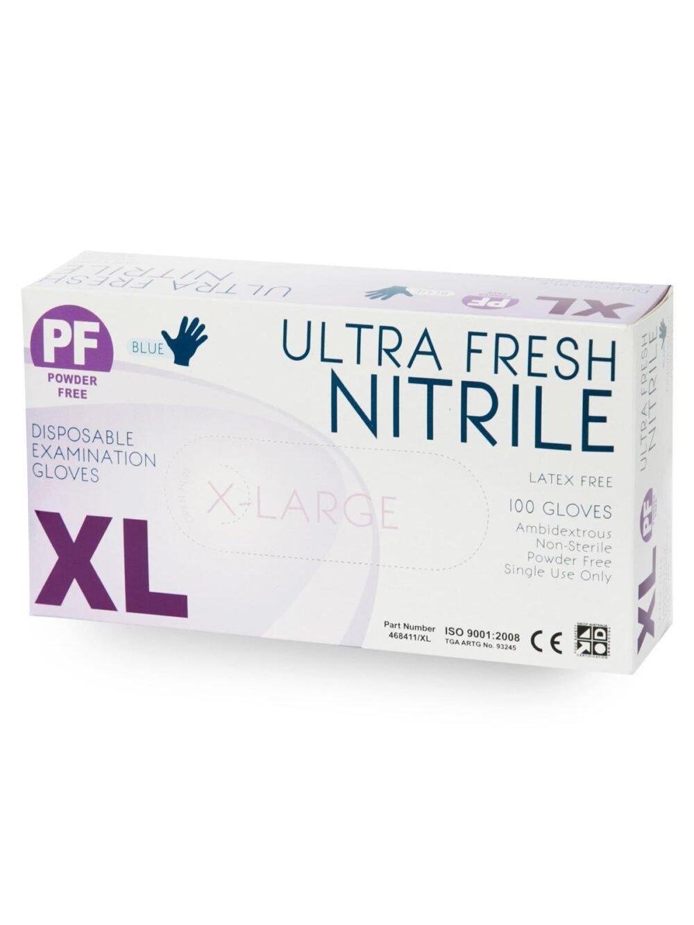 ULTRA FRESH NITRILE GLOVE INDUSTRIAL WEIGHT CHEMO-TESTED POWDER-FREE BLUE